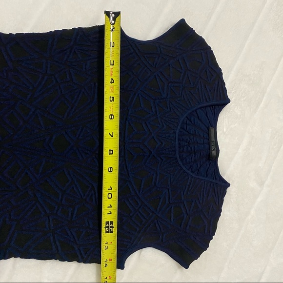 Geo Jacquard Mini Dress in Navy/Black - Picture 8 of 9